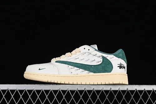 All Categories Air Jordan Jordan Series Basketball Shoes Air Jordan 1 Low High-end Customized Low-top Shoes Travis Scott x Fragment Design x Air Jordan 1 Low OG SP AJ1 Joe 1 Stussi Joint Rice Green Raw Rubber Low-top Cultural Casual Shoes YQ2088-669